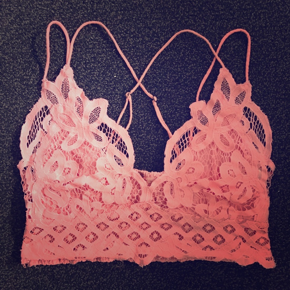 Free People Pink Lace Adella Bralette